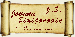 Jovana Simijonović vizit kartica